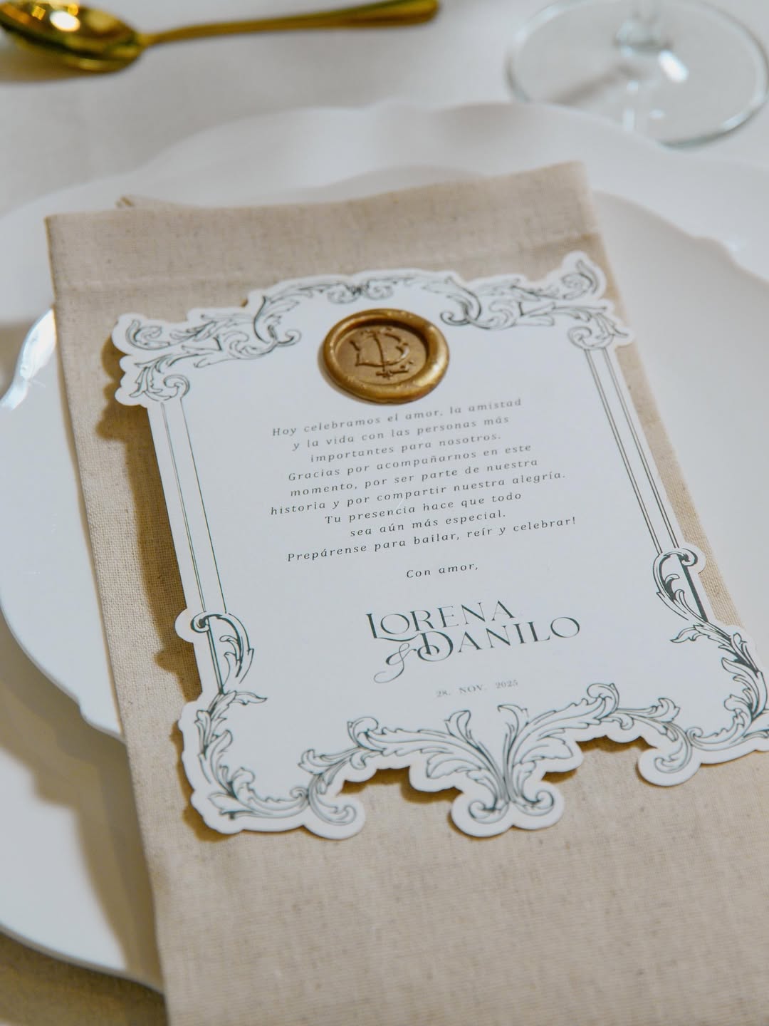 Papelería de boda en una celebración de boda.